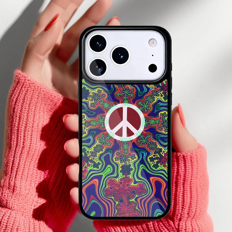 Hippy Hippie Psychedelic Art Peace Phone Case for iPhone 17 16 15 14 13 Pro Max Back Cover for 12 11 Pro Coque