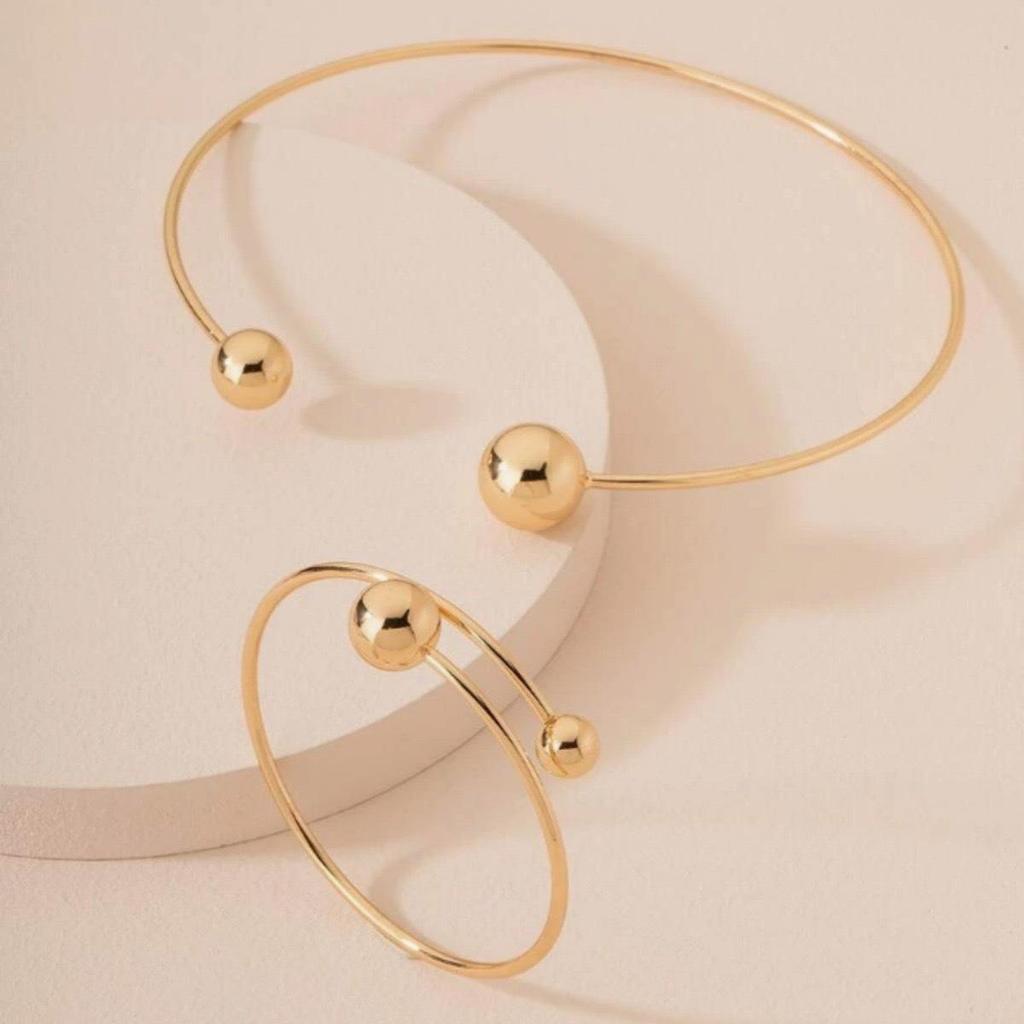 Mode Klassisch Einfach Glänzend Alles Schmuckset Halskette Und Armband Für Damen