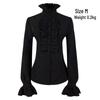 Victorian Gothic Women's Long Sleeve Lotus Pleated Shirt