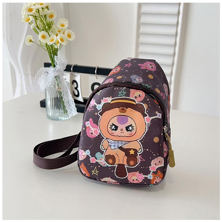 New children's breast bag cute cartoon animation printed shoulder bag leisure travel children's fun messenger bag backpack