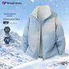 Unisex Winter Cotton Jacket - Stand-up Collar, Loose Fit, Plus Velvet Lining, Pure Color M111.