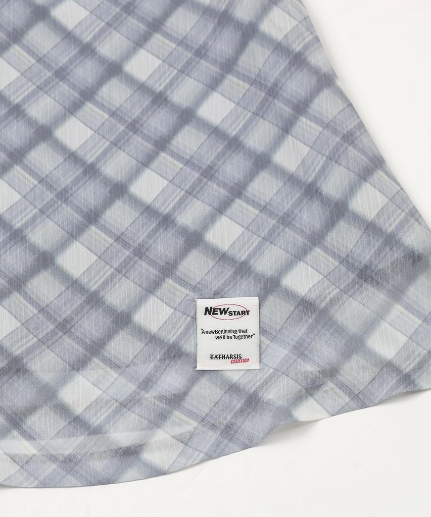 Catharsis Chiffon Mini Dress Blue Check One Size
