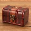 1pc Wooden Box Small Treasure Rustic Vintage Handmade Chest Multifunction Storage Box Case with Lid Jewellery Storage Container