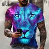 Fashion animal wolf 3D printed T-shirt for men and women summer casual short sleeved cool wolf shirt top