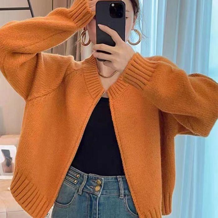 Měkký a lepkavý pletený kardiganový kabát pro dámské podzimní a zimní nové svrchní oblečení