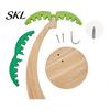 Ventilated Fruit Rack Wooden Banana Hanger, Coconut Tree Shape, with Metal Hook, Hanger Tropical Theme Stable Base Rack, for Kitchen Countertop