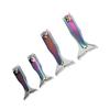 4pcs Fishtail Nail Clipper Set Stainless Steel Electroplated Accurate Cutting Long Handle Portable