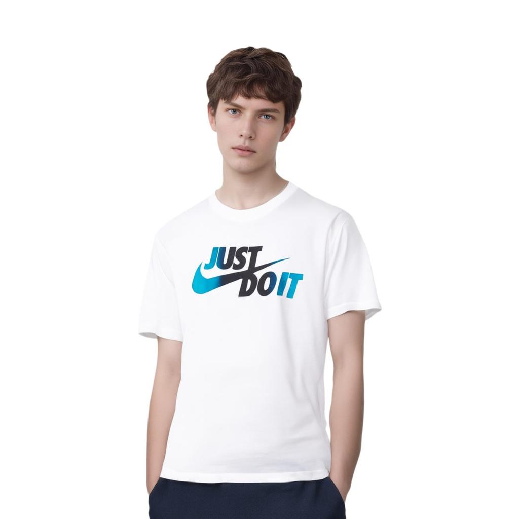 Nike T Shirts Men's White Crew Neck Moderate Straight Fit CV1987-100