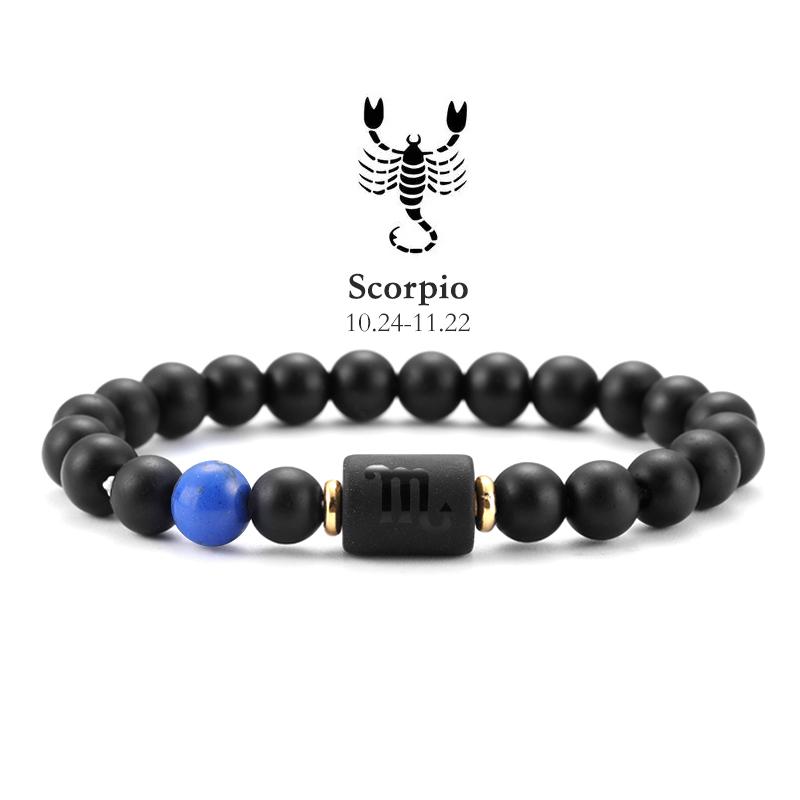 12 Zodiac Natural Stone Bracelets - Cancer, Virgo, Leo, Libra Designs, Ideal Couples & Friendship Gifts, Unisex Jewelry (Pulsera