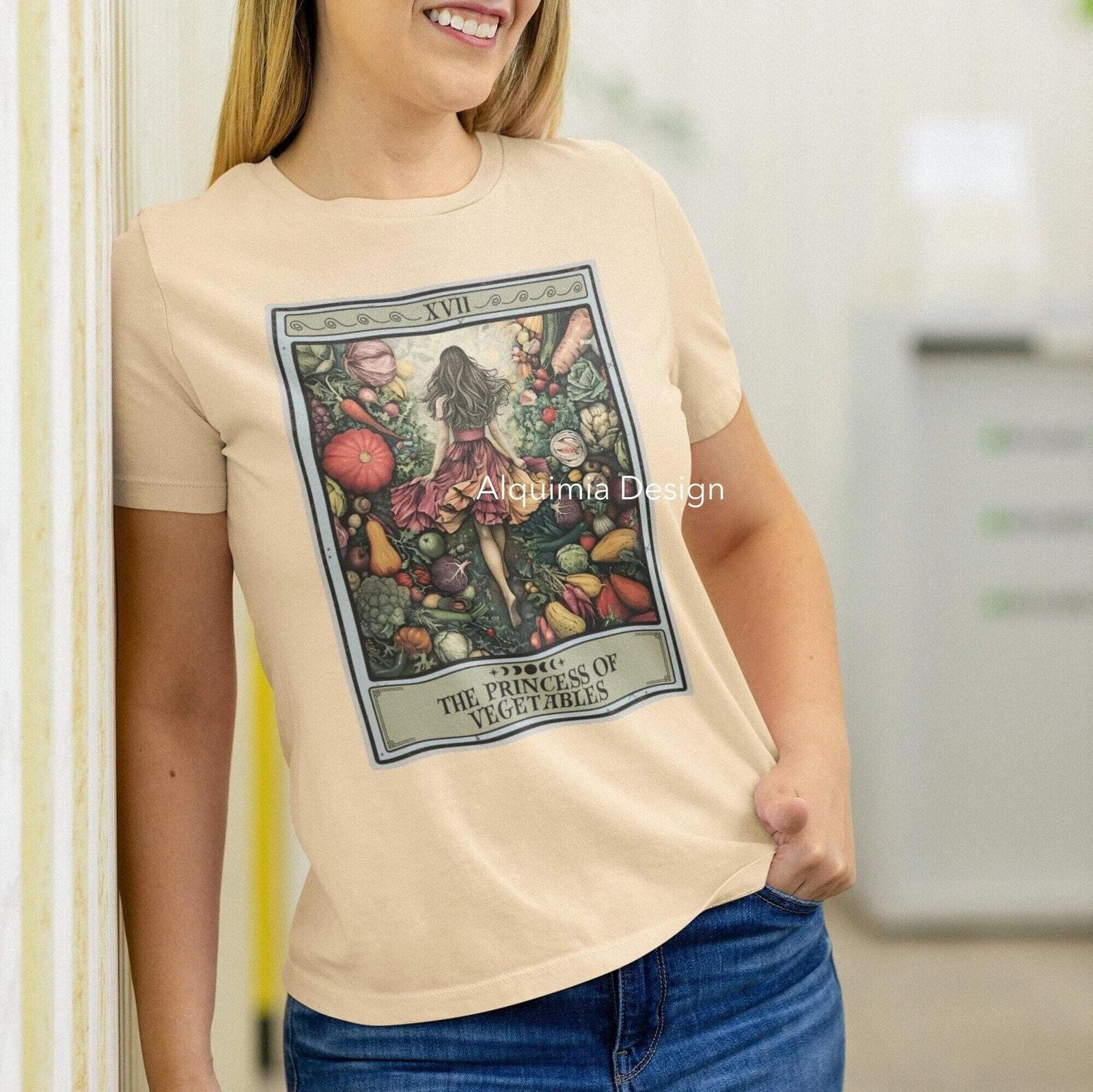 The Princess of Vegetables Tarot Card Shirt, Vegan 2XL