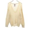 CITEN Long sleeve Mesh loose V-neck knit F Ivory Women Used