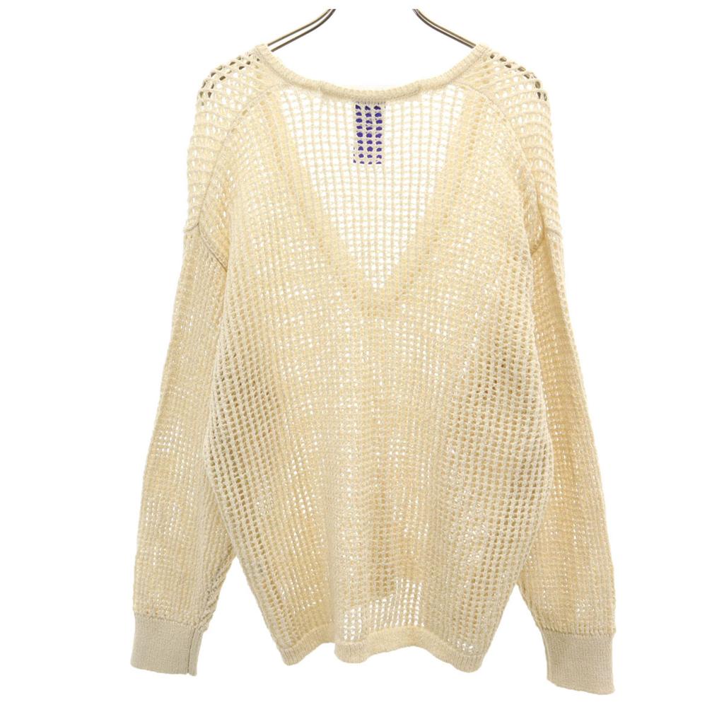 CITEN Long Sleeve Mesh Loose V-neck Knit F Ivory Women Used