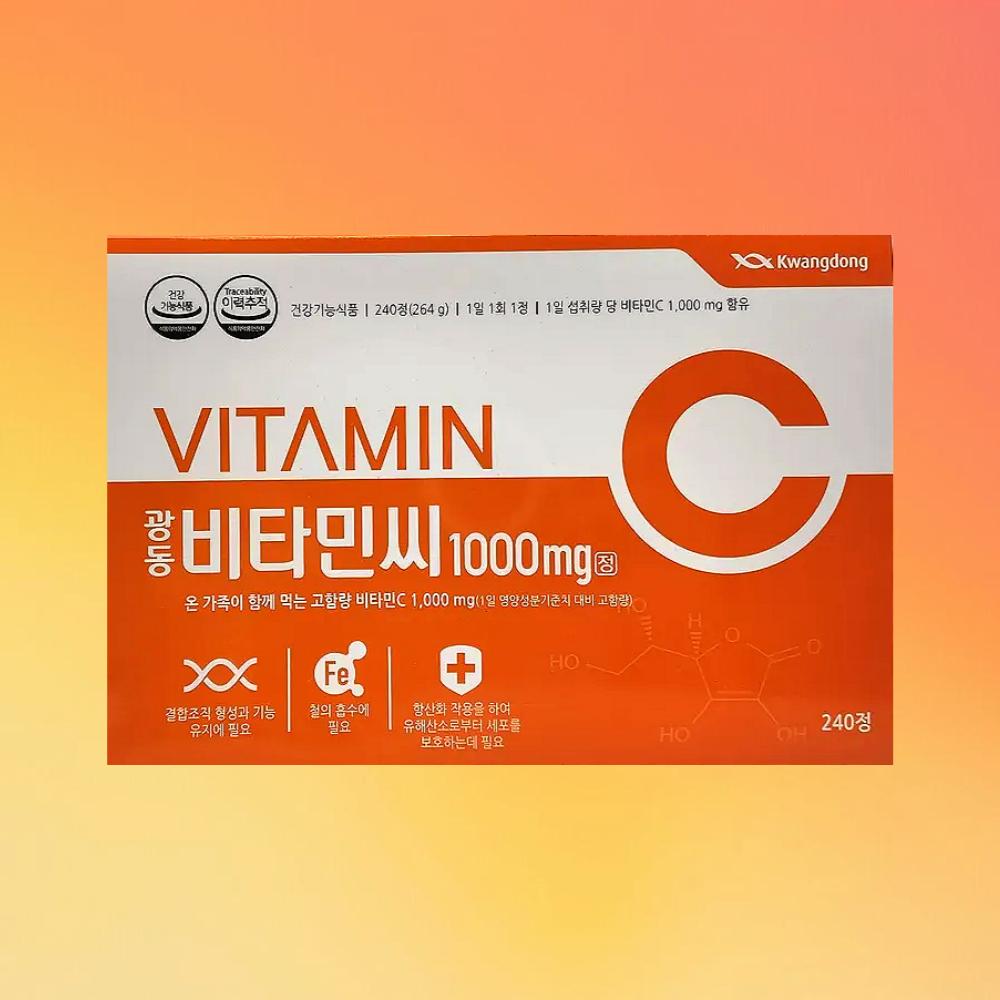 Kwang Dong Pharmaceutical Vitamin C 1000mg 8 pcs Monthly Supply 240 Tablets 1 pcs