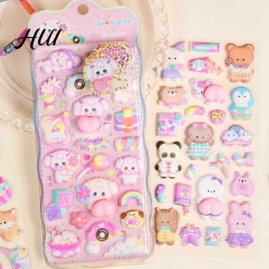 Cute Animal Butt Stickers 3D Squishy Cartoon Puppy Cat Images Puffy for Scrapbooking DIY Projects Notebook Phone Case Decoration