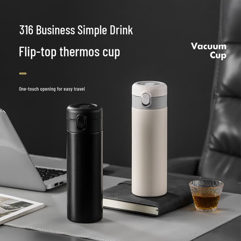 Heyuxianxia HYXYGT03 316L Stainless Steel Pop-up Lid Thermos