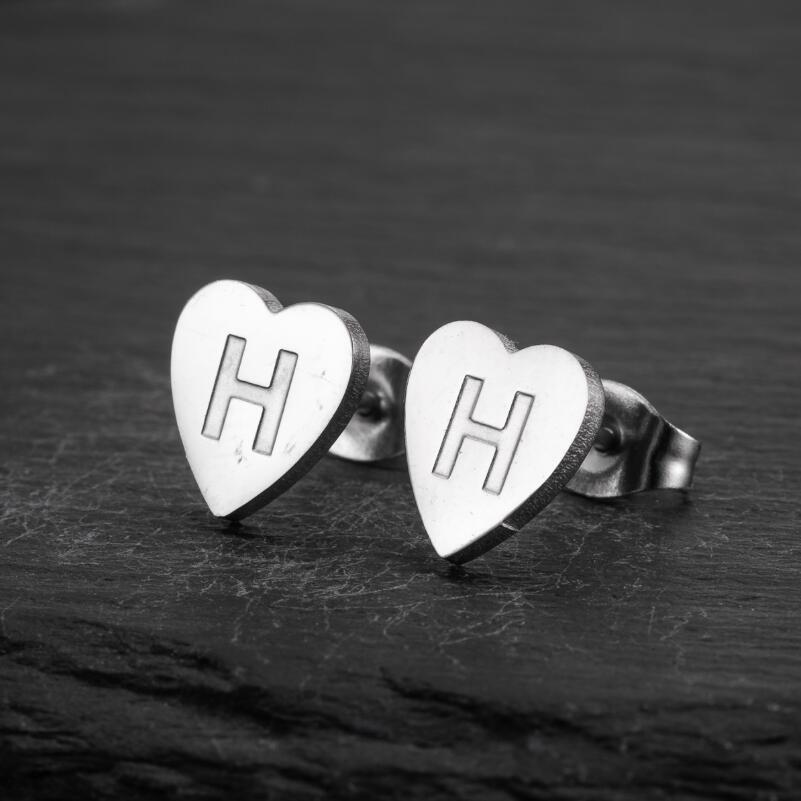 2025 Women's Retro Stainless Steel Alphabet Stud Earrings: Geometric & Simple Design
