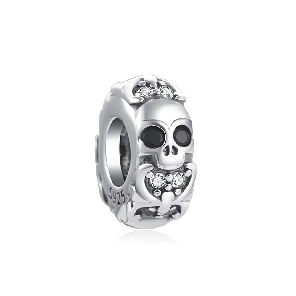 925 Silver Halloween Skull Dreamcatcher Charm Pendant DIY Bracelet Jewelry Women Gift Fashion Accessories