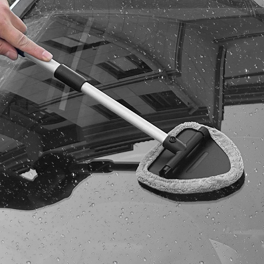 Aluminum Long Handle Brush with Replace Pad Windshield Window Cleaner Brush Multi-Purpose Glass Cleaning Brush Kit Cleaning Tool