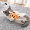 Scratch Resistant Cat Toy Halloween Pumpkin Catnip for Cats, Plush Bat Ghost Spider Kicker with Embroidered Bell, Durable Chewing Play Kittens, Stress