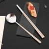 2/8Pcs Silver Dinnerware Set Western Stainless Steel Cutlery Dinner Spoon Sushi Chopsticks Flatware Party Kitchen Tableware
