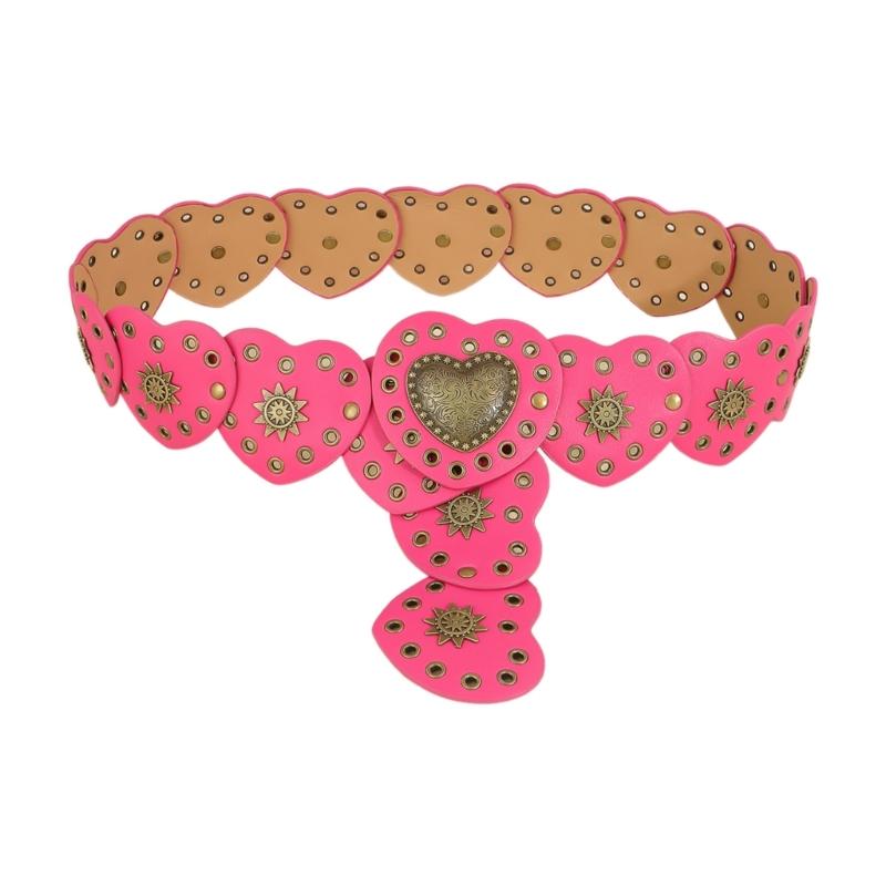 Girls PU Belt Motorcycle Adjustable Grommet Waist Belt Fashion Enthusiasts Belt Coat Dress Female Decorative Waistband