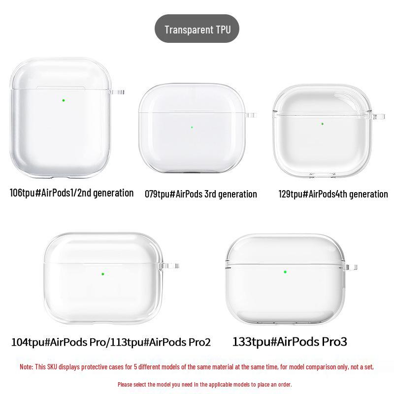 4th Gen AirPods Pro 3 Transparent TPU Protective Earphone Case AirPods 4