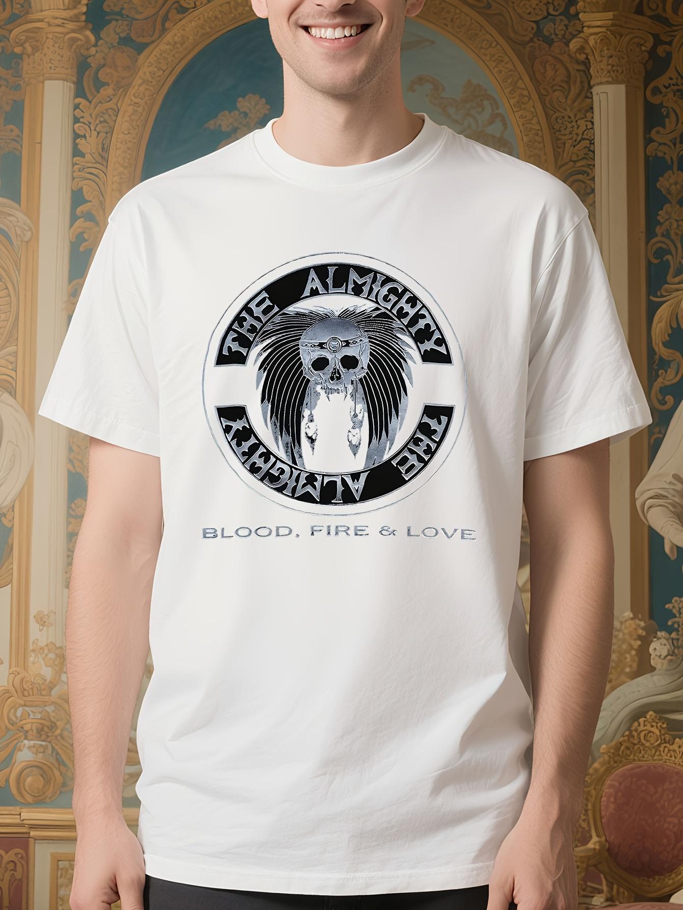 Casual Crew Neck Tshirt Featuring a Bold Almighty Blood ... XL