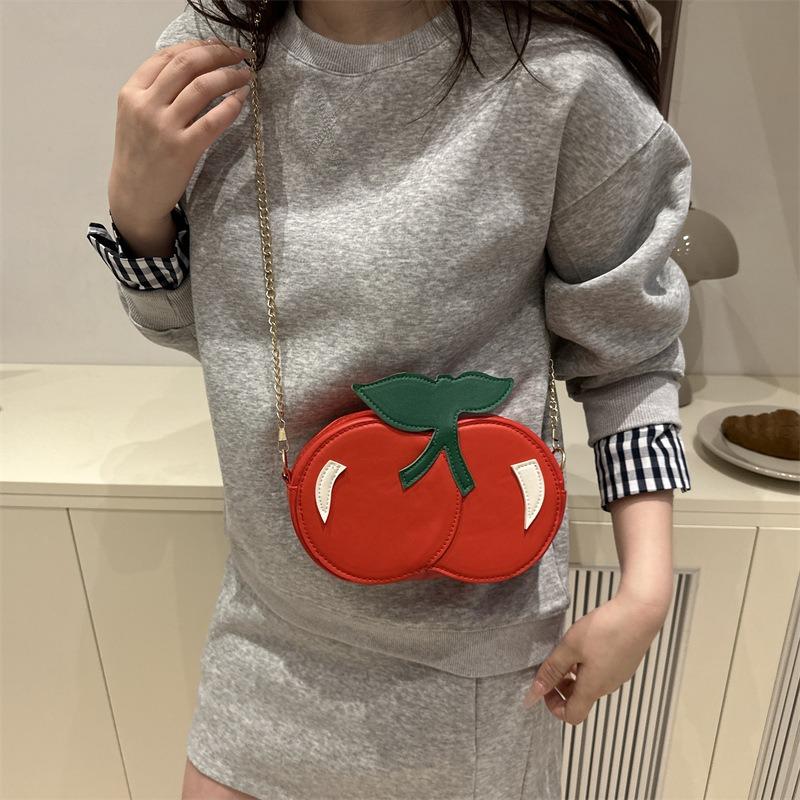 Personality, Beauty, Niche Design Sense, Casual Chain, Small Bag, Double Zipper, Red Cute Shoulder Messenger Bag, Women