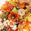 Maple Leaves Swag Wreath Fall Autumn Artificial Peony Sunflower Flower Teardrop Wreath Front Door Festival Decor