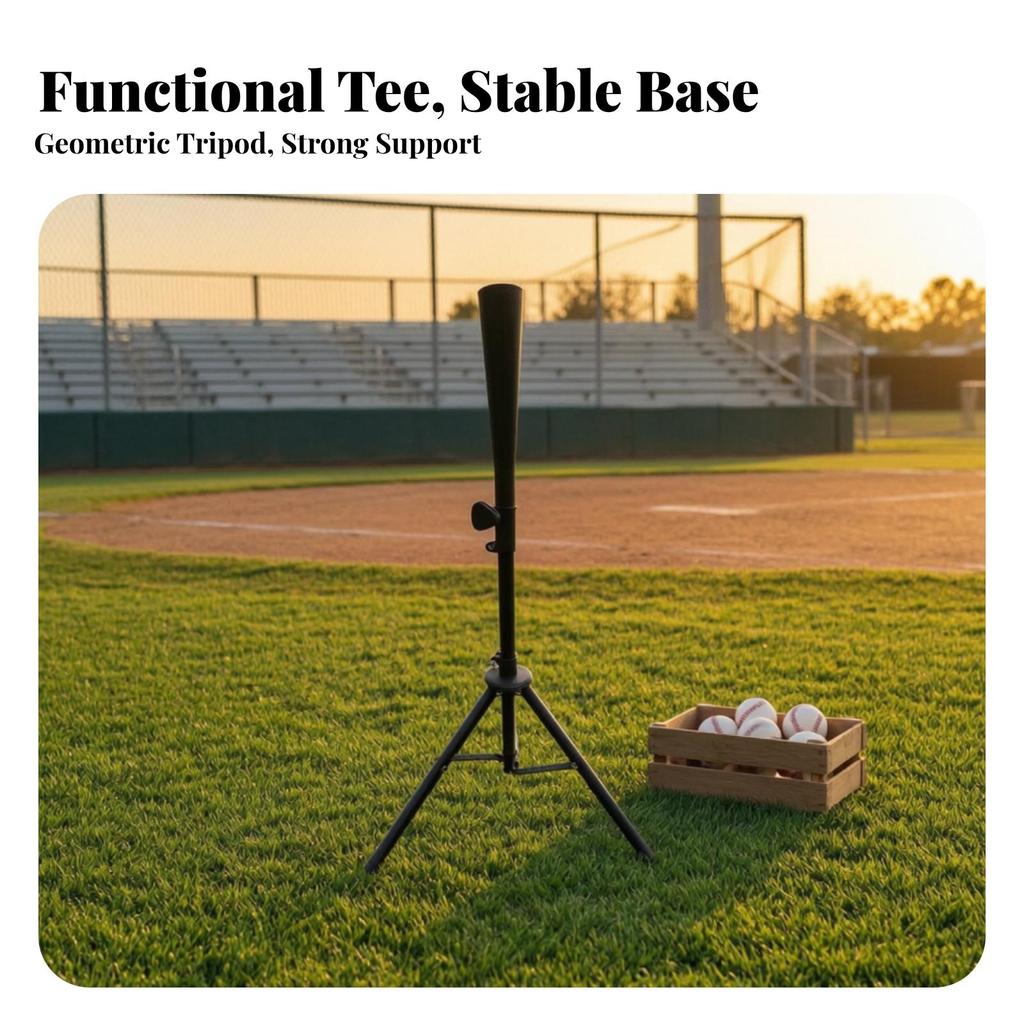 Baseball Batting Tee Foldable Training Gear Collapsible for Coaches