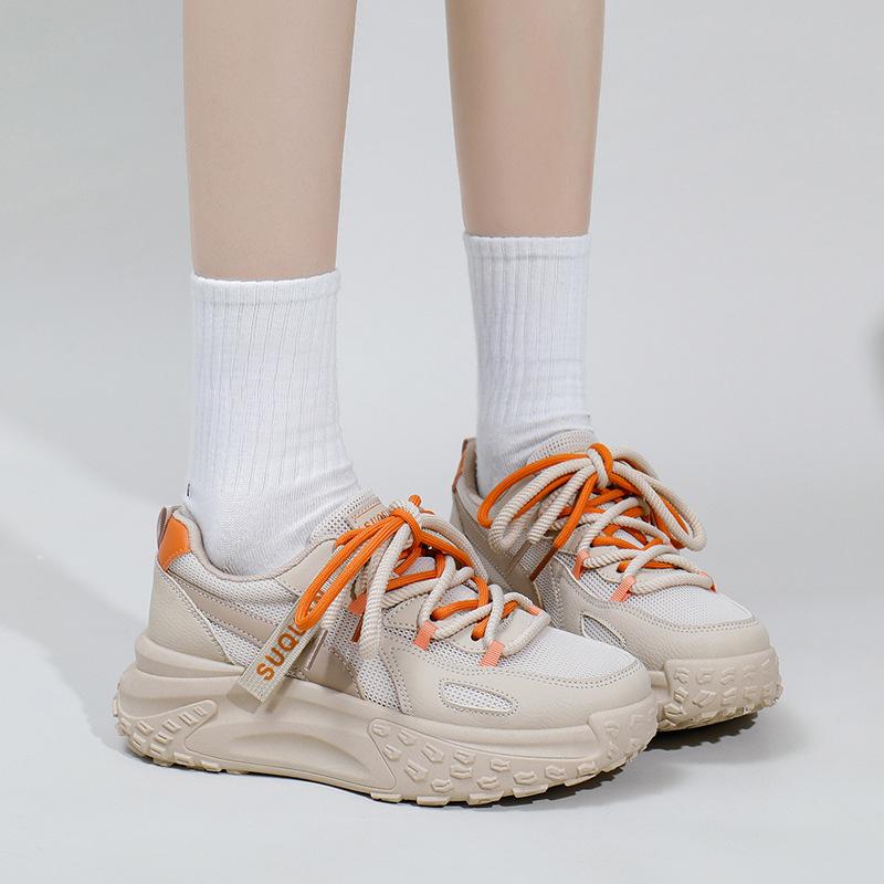 Mesh Low-Top Dad Shoes Women's Spring New Breathable Student Sports Height Increasing Leisure