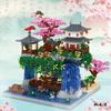 Moc Peach Blossom Pool Cherry Tree House Building Block Chinese Architecture Diy Bricks Cherry Blossom Toy For Kids Adult Gift