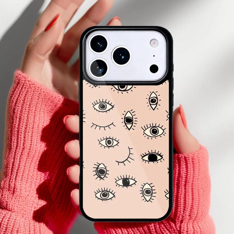 Eyes Eyelash Aesthetic soft Phone Case for iPhone 17 16 15 14 13 Pro Max Back Cover for 12 11 Pro Coque