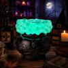 Halloween Cauldron Decorations LED Bubble Light Decor, Color Changing Witch Potion Lamp with Simmering Display Purple Light, Spooky Gothic Tabletop