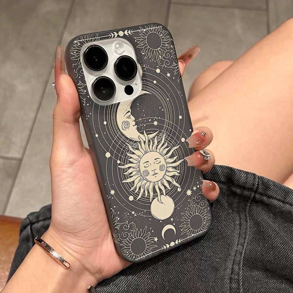Witches Moon Tarot Mystery Totem Phone Case For IPhone 17 16 15 14 Plus 13 12 11 Pro Max Pro Wave Corrugated Cover