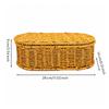 Oval Handwoven Storage Box with Hinged Lid Space-Saving for Tabletops