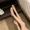 Sheepskin~ Super Soft Bow Mary Jane Shoes Cross Buckle Strap Flat Shallow Sole Single Shoes Women's Ballet Shoes
