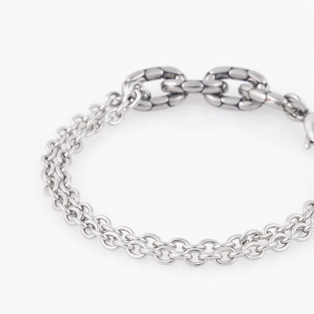Jbans Classic Dot Ring Chain Point Surgical Steel Layered Chain Bracelet (C2501Ac1242_Sv)