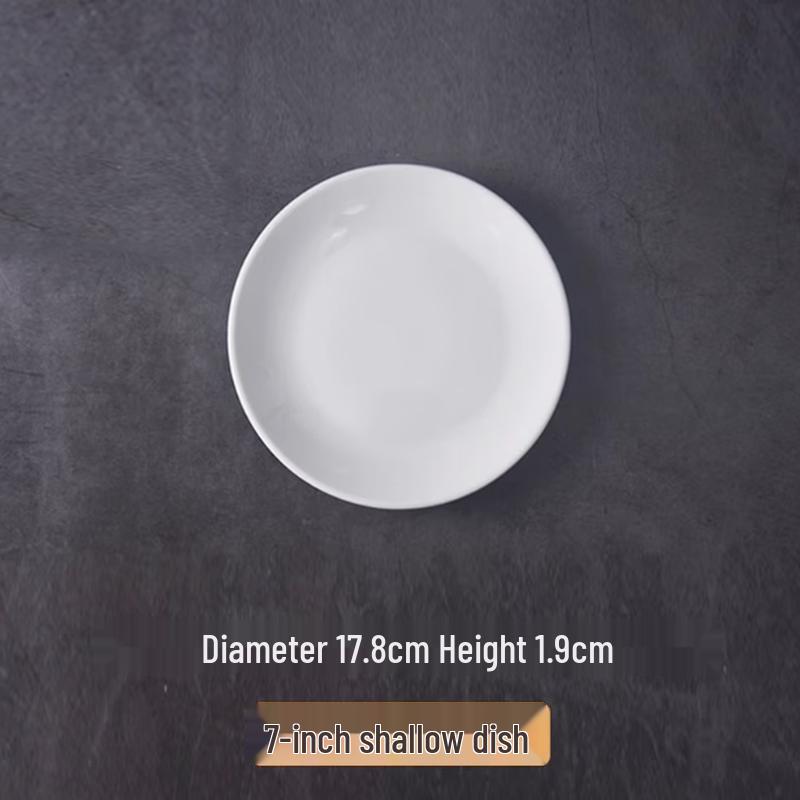Pure White Ceramic Round Dinner Plate