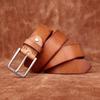 Belt Men's Matte Stainless Steel Buckle Genuine Cattlehide Leather Surface Retro Simple Fashion Trendy All-Matching Jeans Belt