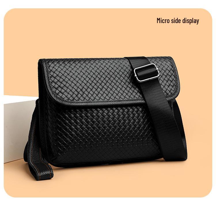 Borsa a Tracolla Messenger in Pelle a Rete Trendy - Borsa a Spalla Quadrata Piccola alla Moda