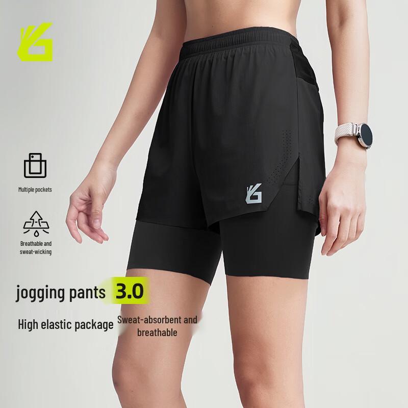 

Yuebu Women s 2-in-1 Quick-Dry Running Shorts S