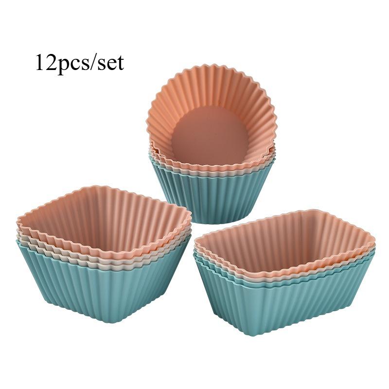 Silicone Reusable Cupcake Baking Cups Non-Stick Muffin Pastry Cake Liners Molds Sets