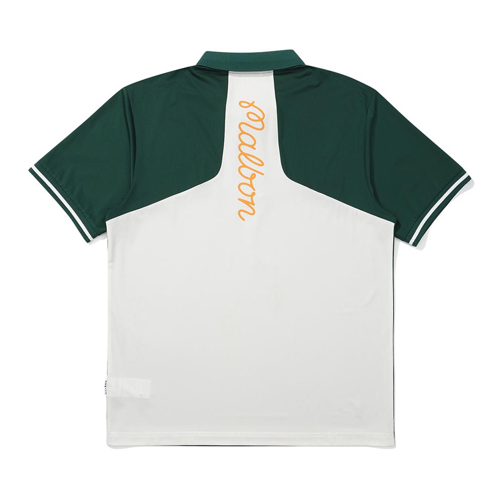 MALBON GOLF Mesh Mix Performance Polo Shirt Green (Man)