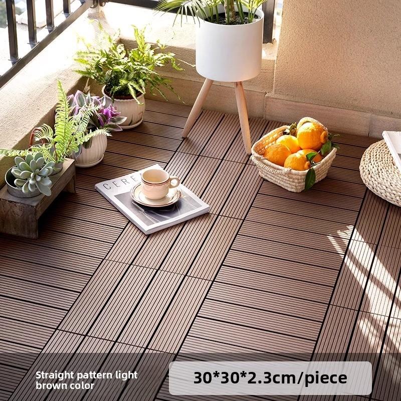 Costoffs Acacia Wood Interlocking Flooring Tiles Deck Tiles, Pack of 10/27, Water-Resistant & Non-Slip for Indoor/Outdoor