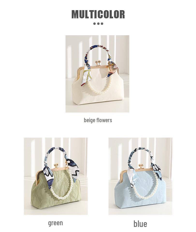 Elegante Bolso Bandolera Cuadrado de Perlas: Nuevo estilo chino para noches versátiles