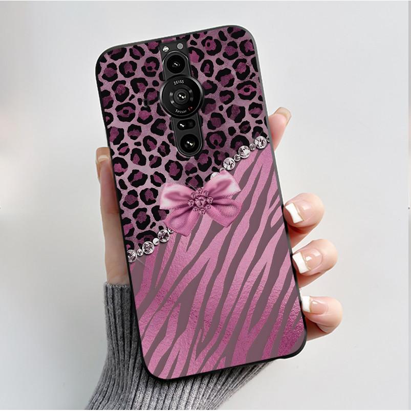 Printing Pattern Case For Sony Xperia Pro-I Fundas Soft Silicone Black Shell Cover Cute Flower Cartoon Casing Capa Coque