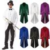 2025 Men's Medieval Gold-Trimmed Evening Tailcoat Costume for Stage Performance