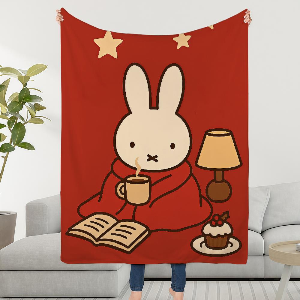 Cute Cartoon M-MiffyS-ES Rabbit Blanket Soft Warm Furry Throw Super Kids Toys Bed Sofa Car Cradle