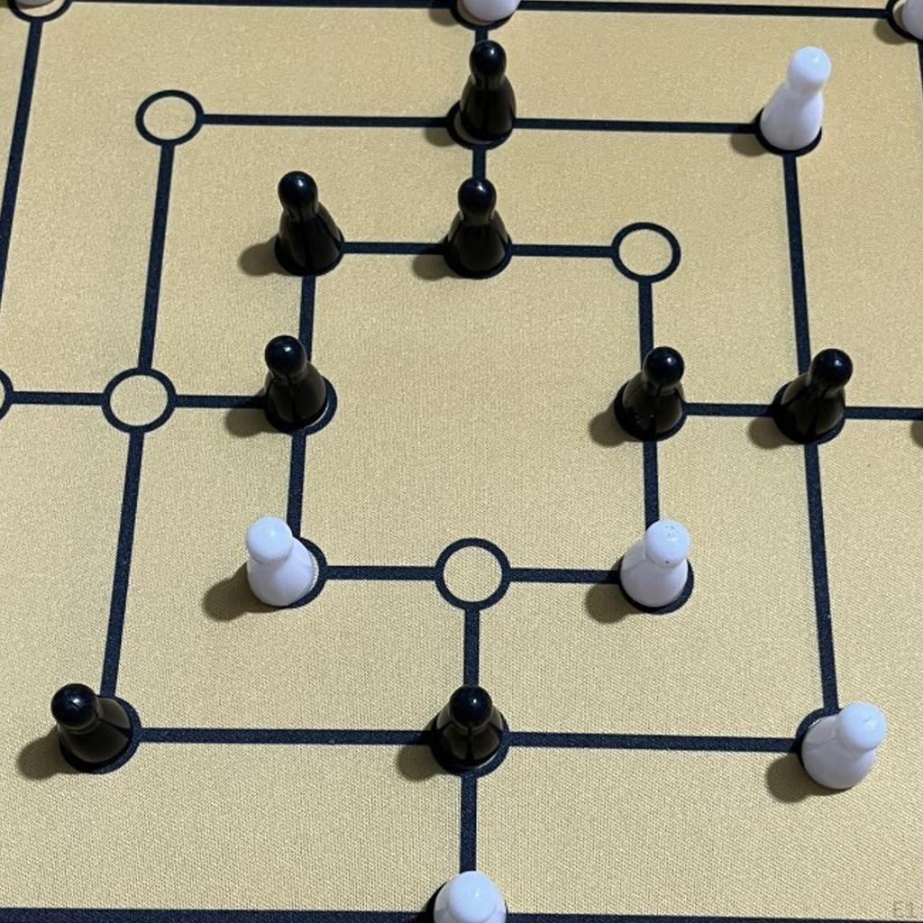 Sjakk Brettspillsett Dam Pedagogisk Strategi Bærbar Nine Men's Morris for
